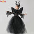 Black Devil Tutu Costume Gothic Halloween Girls Fancy Tutu Dress with Feather Gown Dress